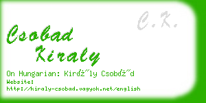 csobad kiraly business card